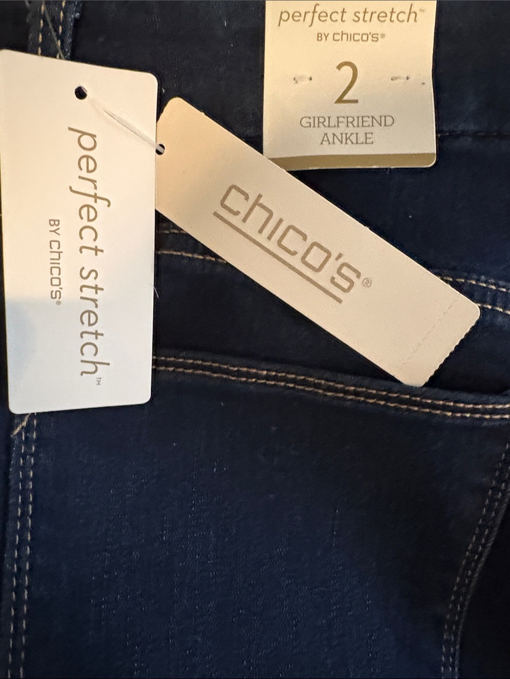 Chico's Dark Blue Straight-Leg Jeans - Picture 3 of 5